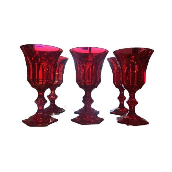 Set 6 calici Victoria&Albert rossi in acrilico — Mario Luca Giusti