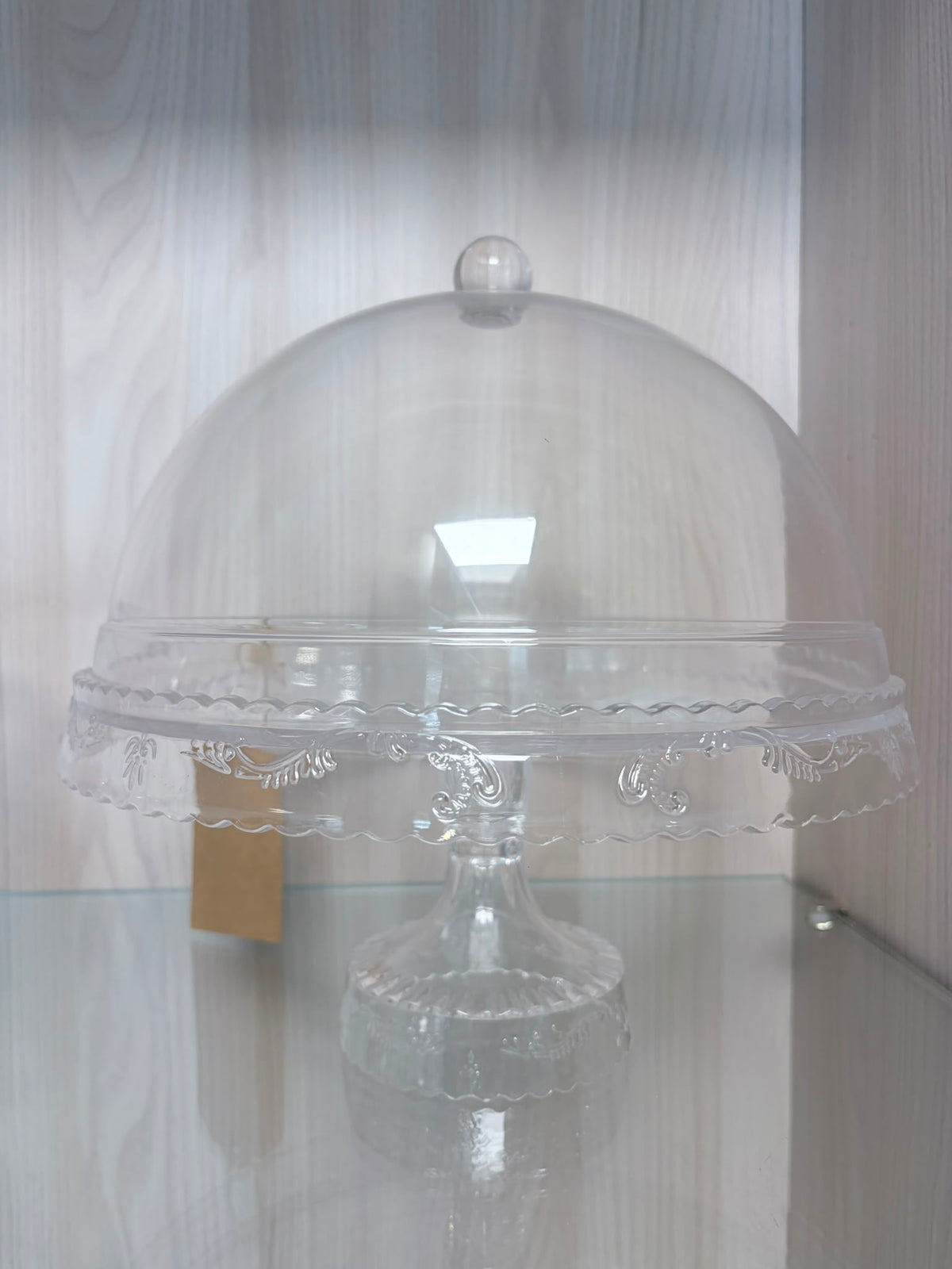 Alzatina per dolci trasparente con coperchio